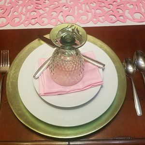Pink/Green Place Setting for 4. Very pretty.